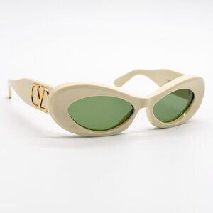 NEW VALENTINO SUNGLASSES VLS-178B IVORY/GREEN WOMEN EYEWEAR